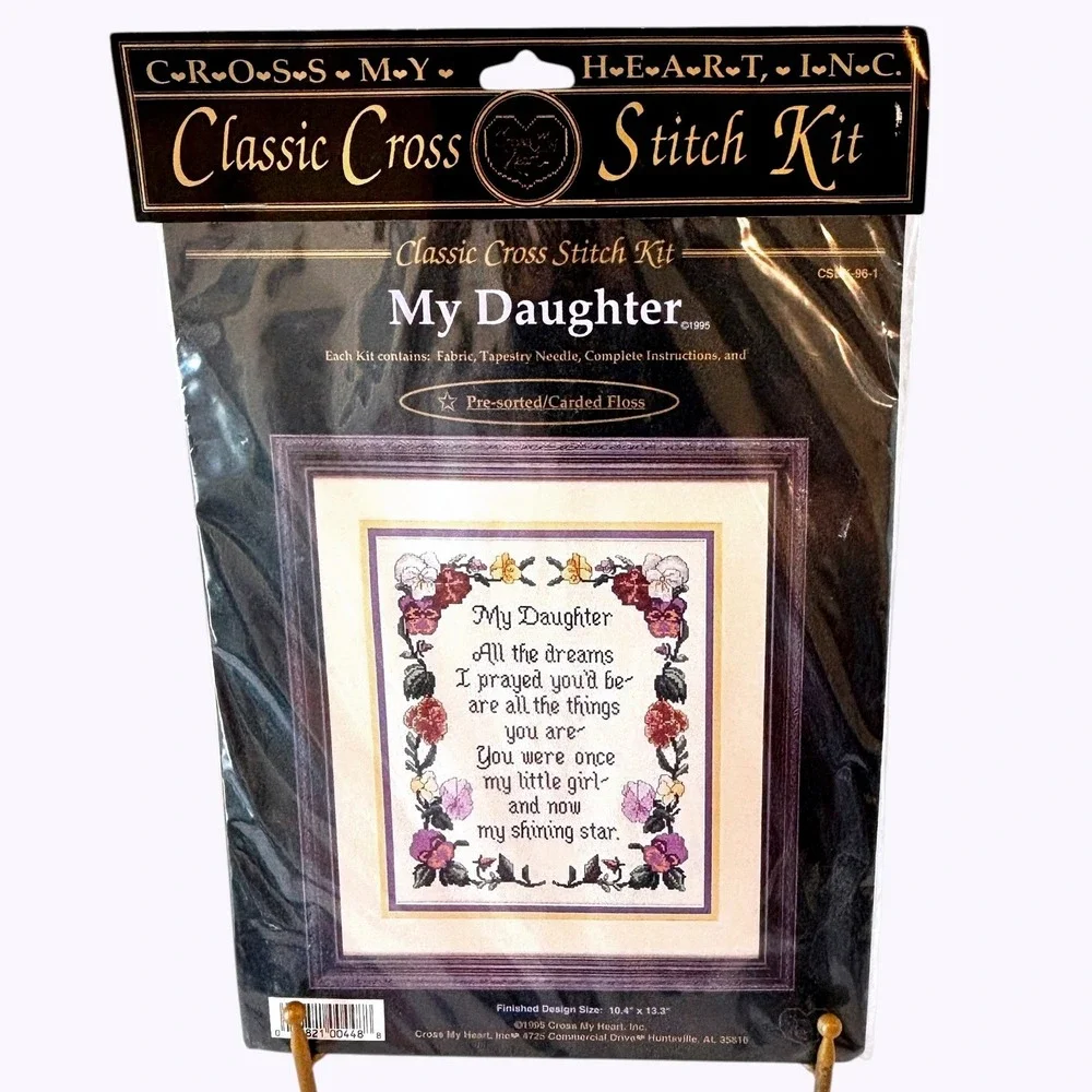 Vintage 1995 Cross My Heart Cross Stitch Kit My Daughter CSBK-96-1 10x13 Sealed